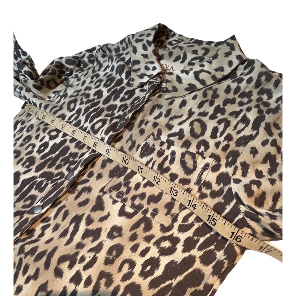 Chaser Leopard Print Short Romper Snaps Cinch Wai… - image 7